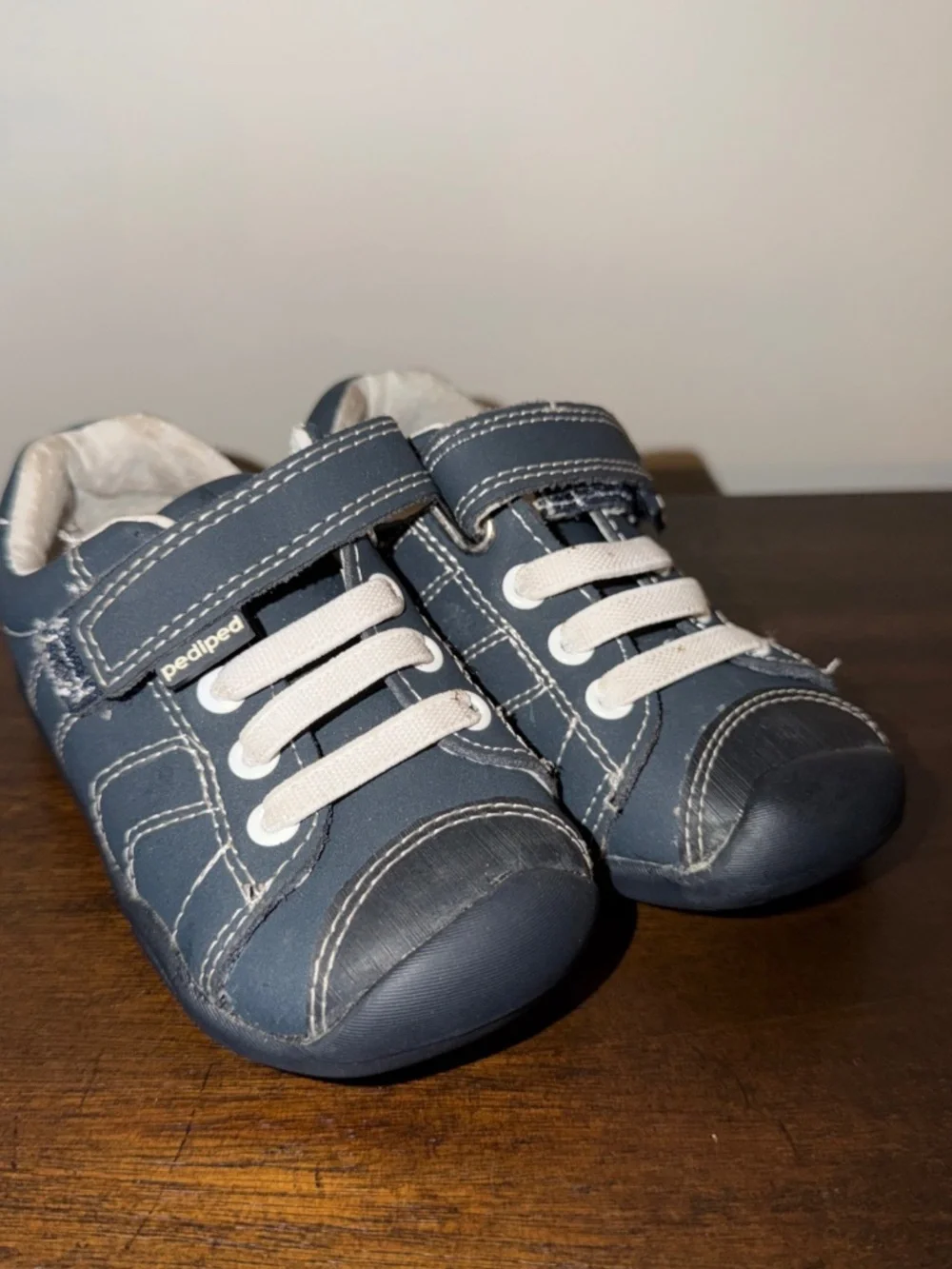 Pediped Toddler Boy's Navy Jake Shoe Sz 22 US 6-6.5 Leather Walking Supportive